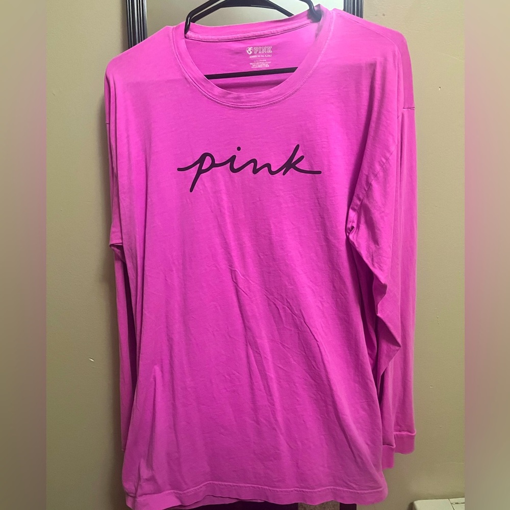 PINK long sleeve tee Lg